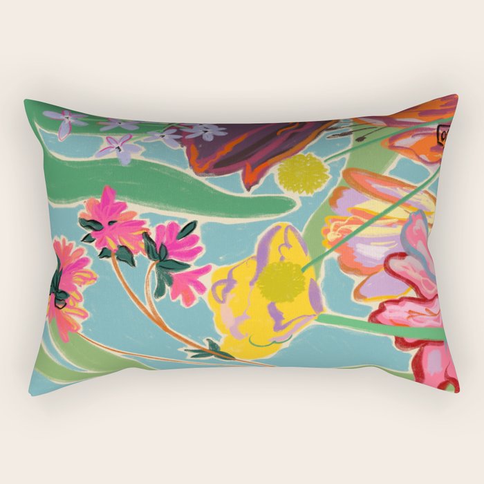 COLOURFUL TULIPS MEDITATION Rectangular Pillow Gallery Image 2