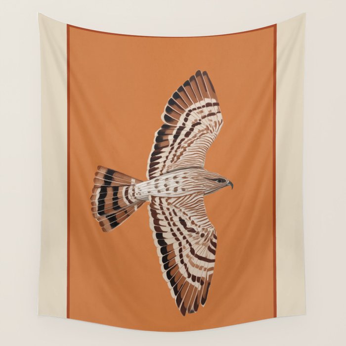 Hawk in Still Flight Wall Tapestry Gallery Image 4