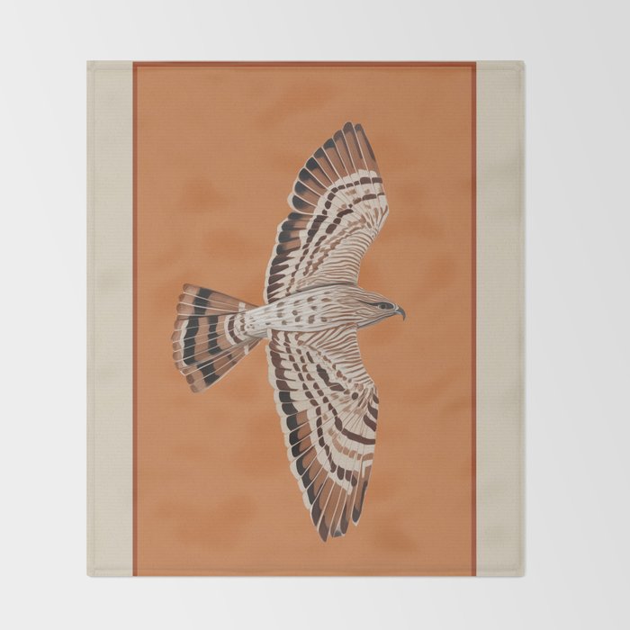 Hawk in Still Flight Throw Blanket Gallery Image 2