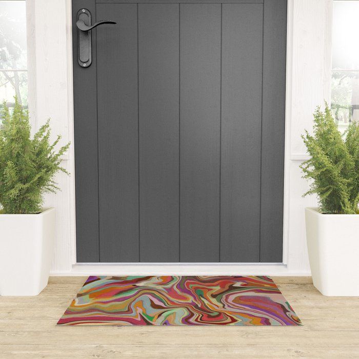 Colorful Liquid Swirl Welcome Mat Gallery Image 3