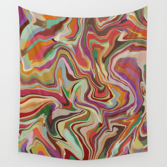 Colorful Liquid Swirl Wall Tapestry Gallery Image 1