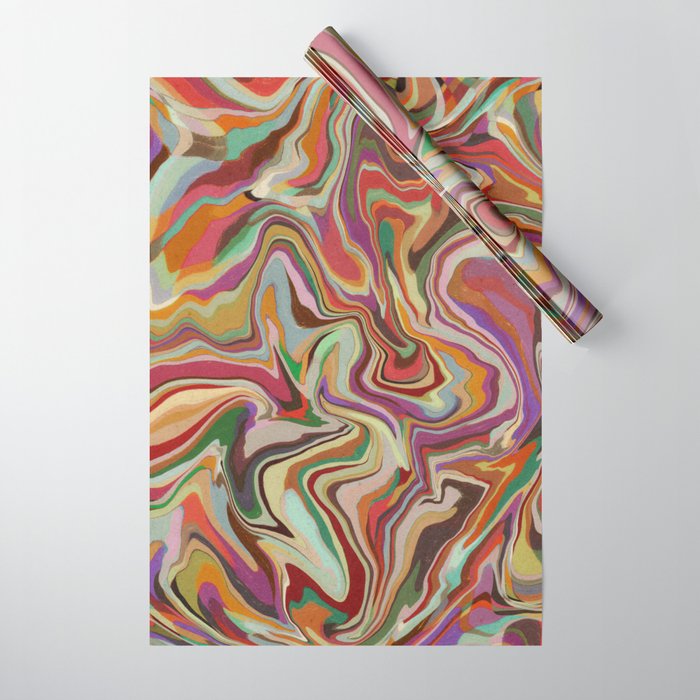 Colorful Liquid Swirl Wrapping Paper Gallery Image 1