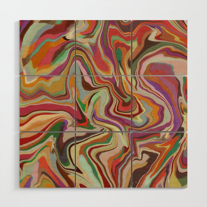 Colorful Liquid Swirl Wood Wall Art Gallery Image 1