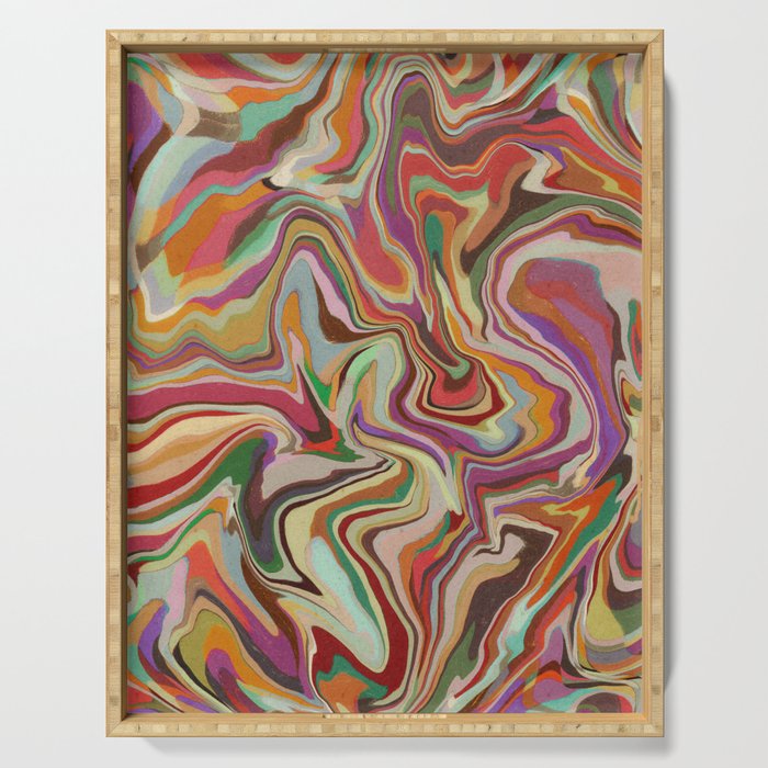 Colorful Liquid Swirl Serving Tray Gallery Image 1