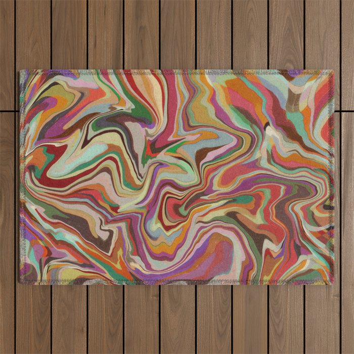 Colorful Liquid Swirl Outdoor Rug Gallery Image 1
