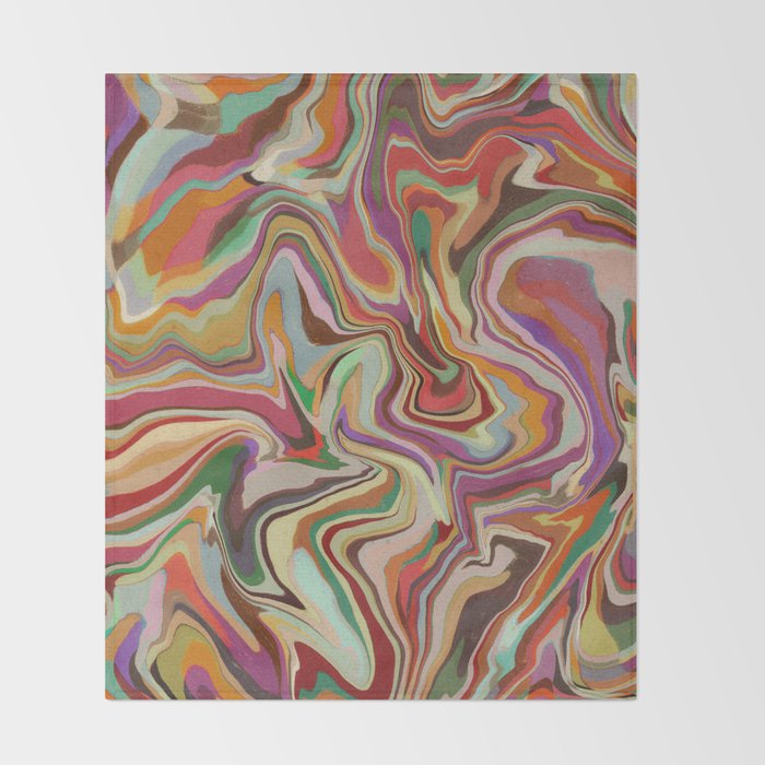 Colorful Liquid Swirl Throw Blanket Gallery Image 2