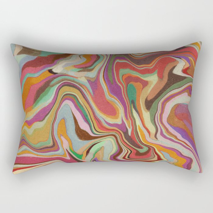 Colorful Liquid Swirl Rectangular Pillow Gallery Image 2