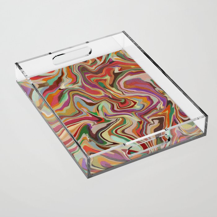 Colorful Liquid Swirl Acrylic Tray Gallery Image 1