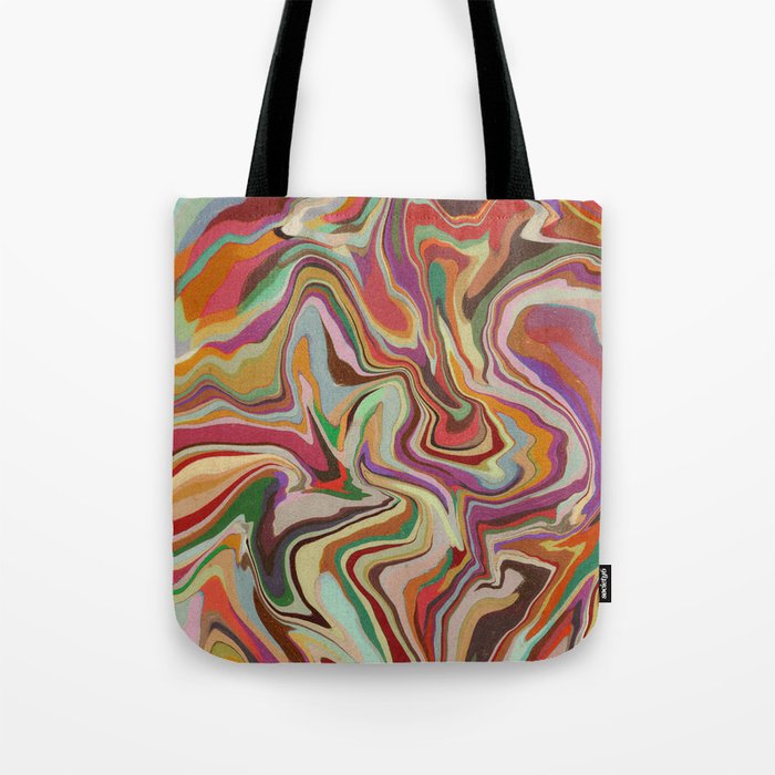 Colorful Liquid Swirl Tote Bag Gallery Image 1