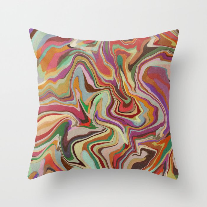 Colorful Liquid Swirl Throw Pillow Gallery Image 6