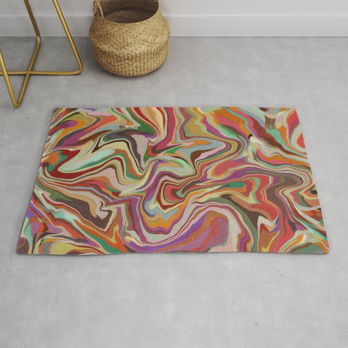 Colorful Liquid Swirl Rug Gallery Image 1
