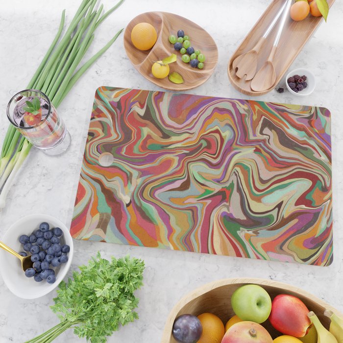 Colorful Liquid Swirl Cutting Board Gallery Image 2