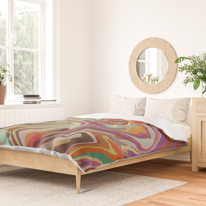 Colorful Liquid Swirl Duvet Cover Gallery Image 2