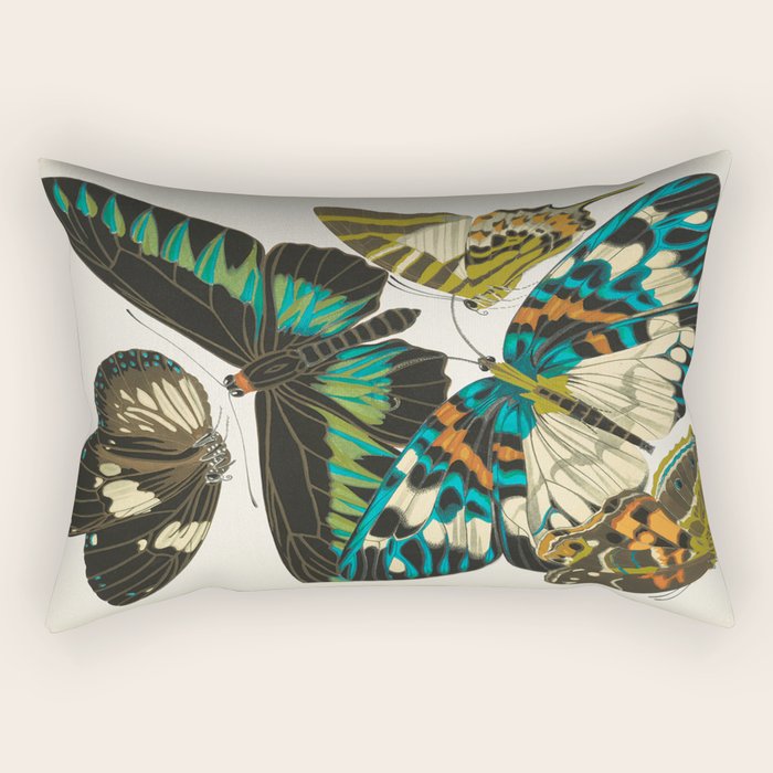 Vintage Butterfly Illustration EA Seguy Papillon Rectangular Pillow Gallery Image 2