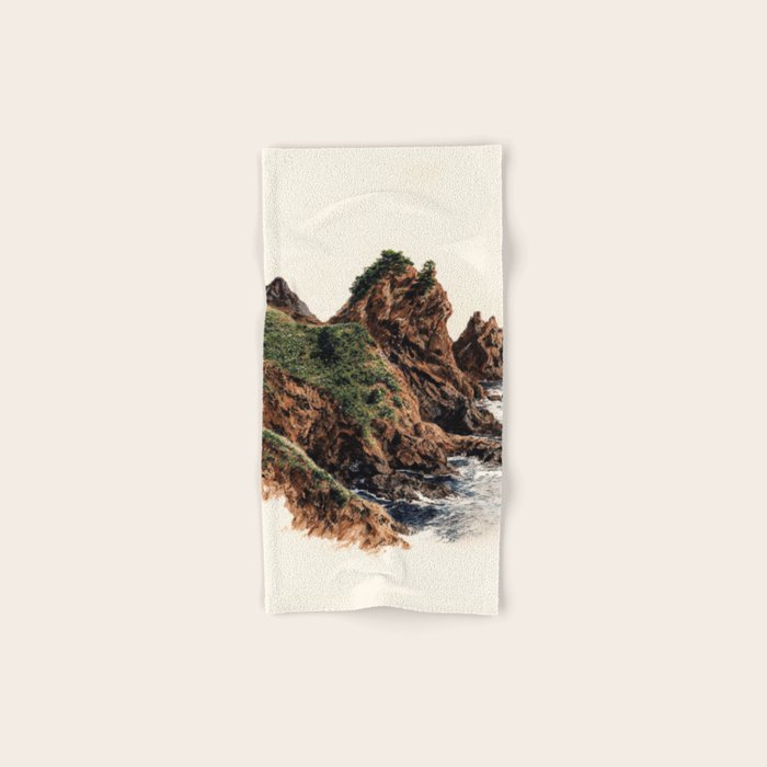 Japanese Painting coastal japandi Art Sage Green Poster Japanese Wall Art Maximalist Wall Art Bath Towel Gallery Image 1