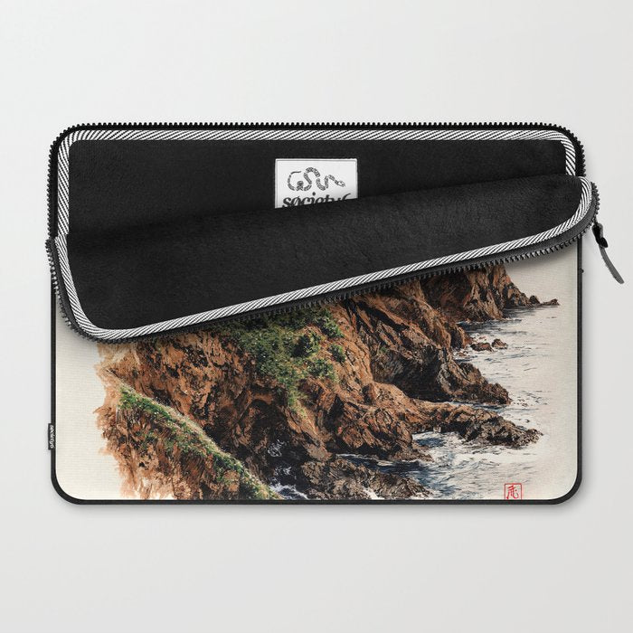 Japanese Painting coastal japandi Art Sage Green Poster Japanese Wall Art Maximalist Wall Art Laptop Sleeve Gallery Image 2