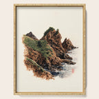 Japanese Painting coastal japandi Art Sage Green Poster Japanese Wall Art Maximalist Wall Art Serving Tray Gallery Image 1