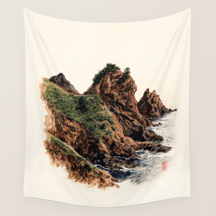 Japanese Painting coastal japandi Art Sage Green Poster Japanese Wall Art Maximalist Wall Art Wall Tapestry Gallery Image 4