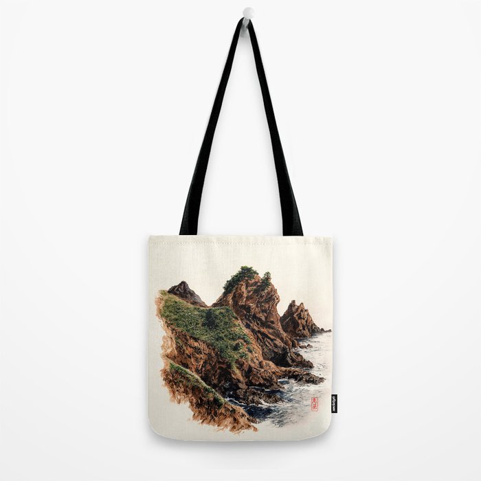 Japanese Painting coastal japandi Art Sage Green Poster Japanese Wall Art Maximalist Wall Art Tote Bag Gallery Image 2