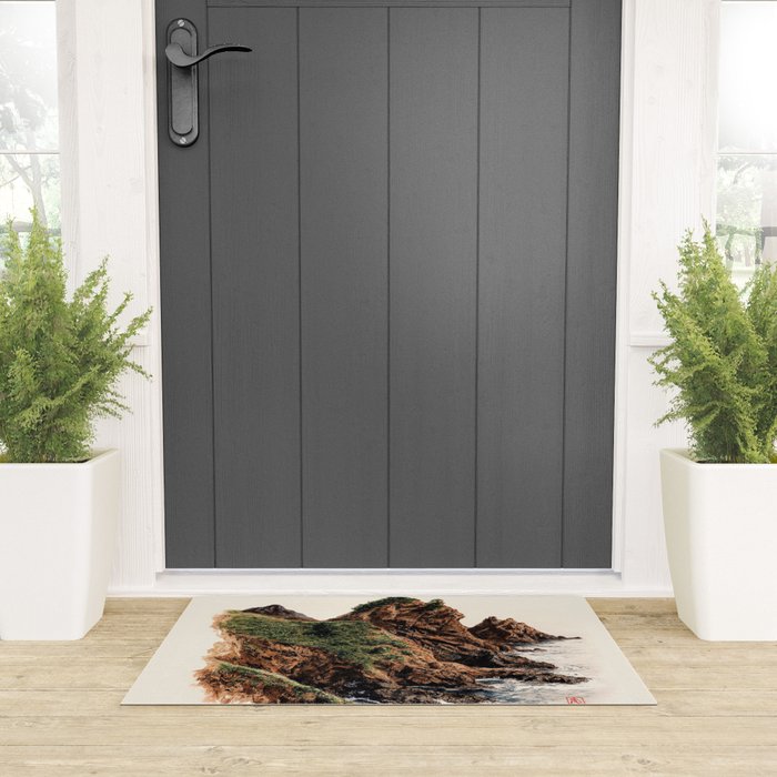 Japanese Painting coastal japandi Art Sage Green Poster Japanese Wall Art Maximalist Wall Art Welcome Mat Gallery Image 3