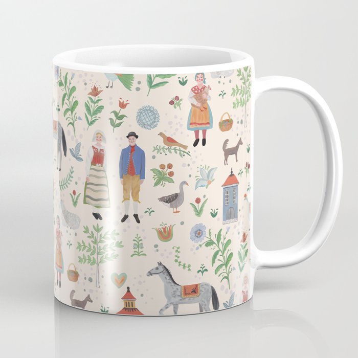 Swedish Folk Art Coffee Mug Gallery Image 1