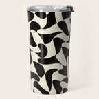  Black&White Warped Wavy Check Travel Mug Gallery Image 2
