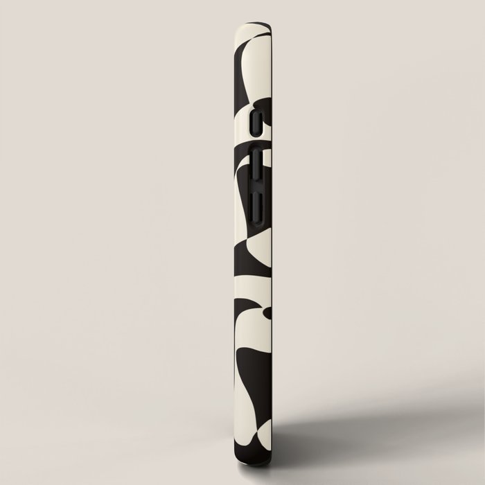  Black&White Warped Wavy Check iPhone Case Gallery Image 2