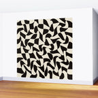  Black&White Warped Wavy Check Wall Mural Gallery Image 2