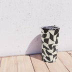  Black&White Warped Wavy Check Travel Mug Gallery Image 4