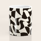 Black&White Warped Wavy Check Coffee Mug Gallery Image 4