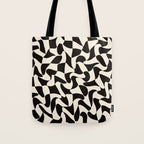  Black&White Warped Wavy Check Tote Bag Gallery Image 1