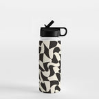  Black&White Warped Wavy Check Water Bottle Gallery Image 1