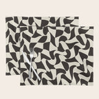  Black&White Warped Wavy Check Placemat Gallery Image 1