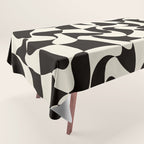  Black&White Warped Wavy Check Tablecloth Gallery Image 1