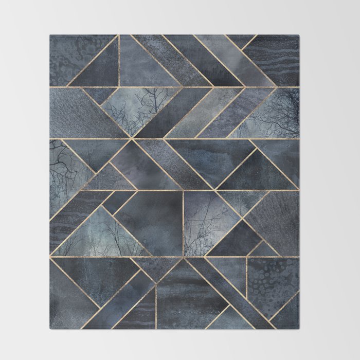 Abstract Nature - Dark Blue Throw Blanket Gallery Image 2