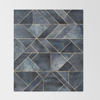 Abstract Nature - Dark Blue Throw Blanket Gallery Image 2