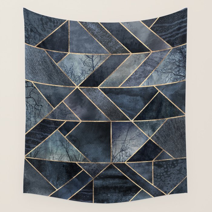 Abstract Nature - Dark Blue Wall Tapestry Gallery Image 4