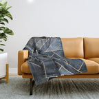 Abstract Nature - Dark Blue Throw Blanket Gallery Image 1