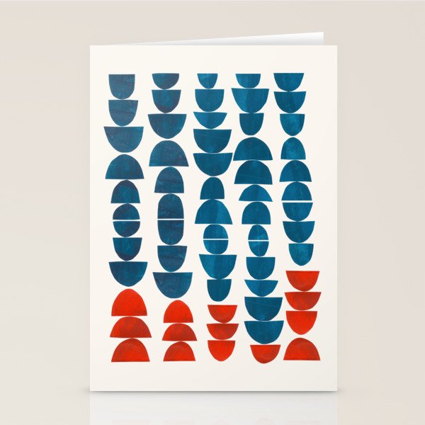 Teal Jewels Minimalist Minimal Abstract Mid Century Modern Paper Collage Shapes Stationery Card Gallery Image 2
