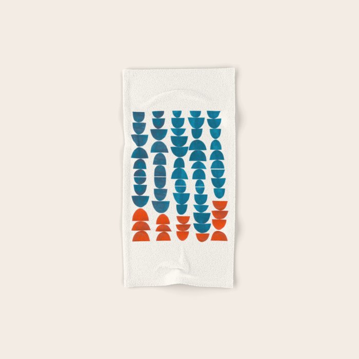 Teal Jewels Minimalist Minimal Abstract Mid Century Modern Paper Collage Shapes Bath Towel Gallery Image 1