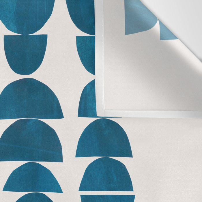 Teal Jewels Minimalist Minimal Abstract Mid Century Modern Paper Collage Shapes Wall Tapestry Gallery Image 3