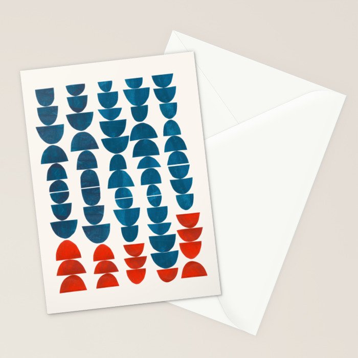 Teal Jewels Minimalist Minimal Abstract Mid Century Modern Paper Collage Shapes Stationery Card Gallery Image 2