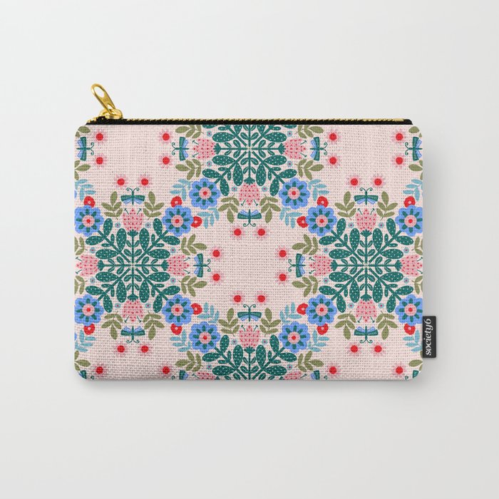 Scandinavian Folk Art Mandala  Carry All Pouch Gallery Image 1