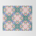 Scandinavian Folk Art Mandala  Throw Blanket Gallery Image 2
