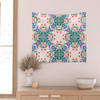Scandinavian Folk Art Mandala  Wall Tapestry Gallery Image 2