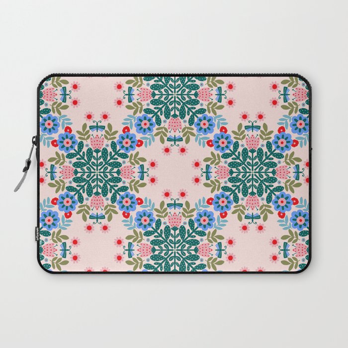 Scandinavian Folk Art Mandala  Laptop Sleeve Gallery Image 1