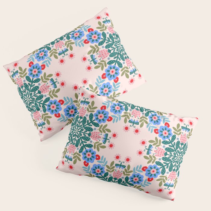 Scandinavian Folk Art Mandala  Pillow Sham Gallery Image 3