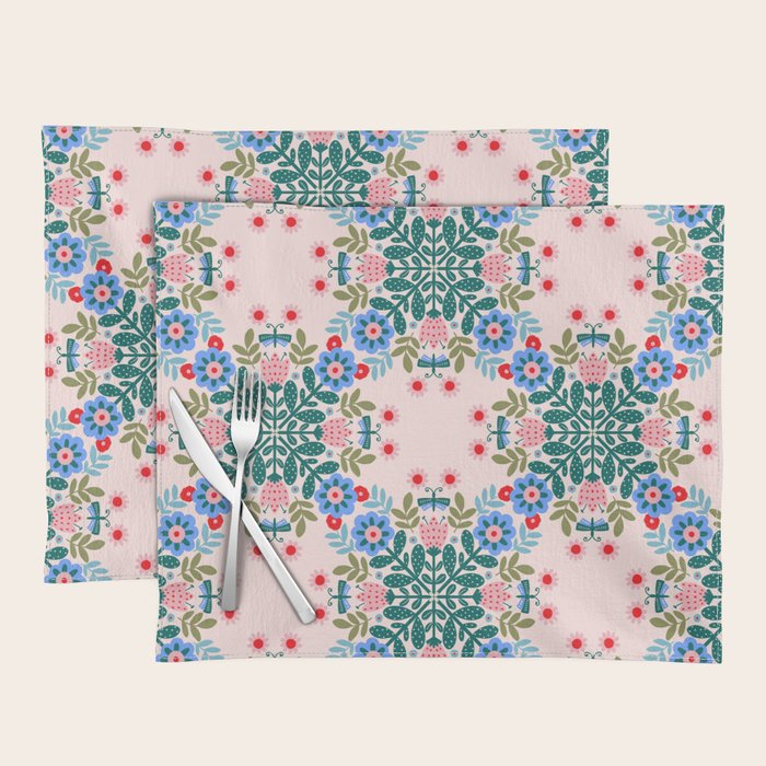 Scandinavian Folk Art Mandala  Placemat Gallery Image 1