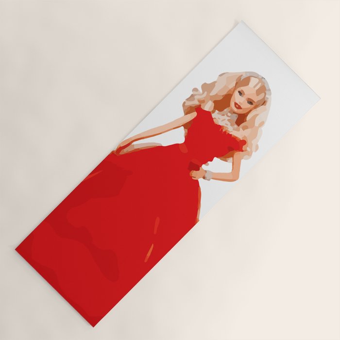Christmas Doll in Red Dress Vector Art Yoga Mat Gallery Image 1