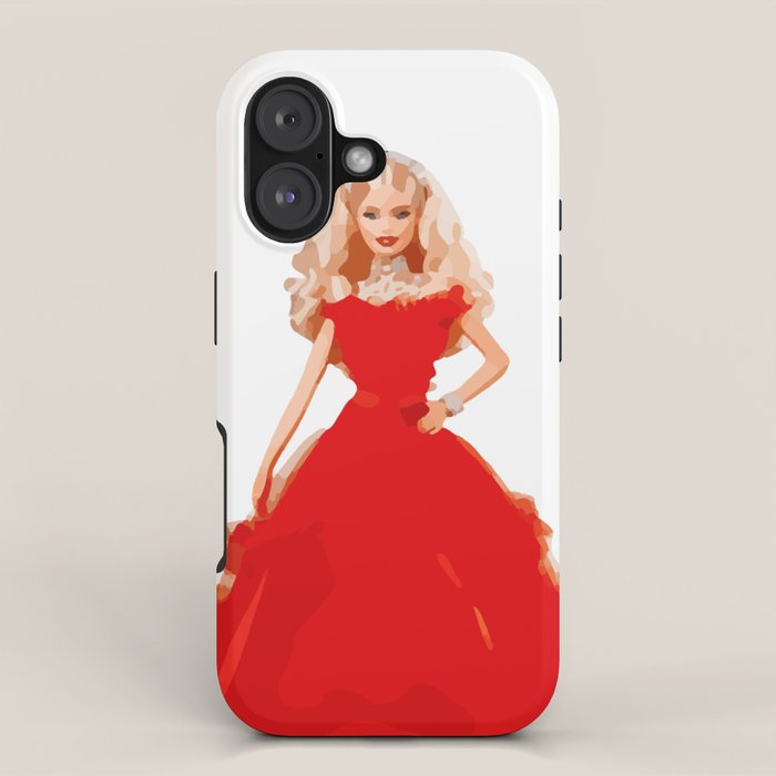 Christmas Doll in Red Dress Vector Art iPhone Case Gallery Image 1